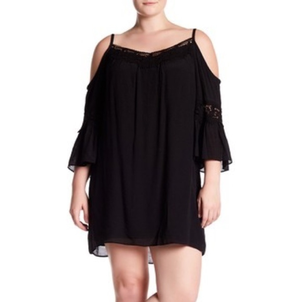 NWT Breathless Lace Cold Shoulder Black Dress 3x